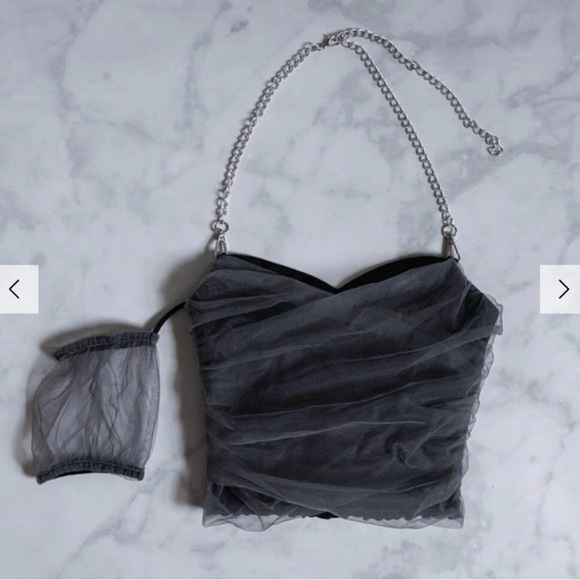 Lychee The Label Black Mesh Crop Top - Picture 3 of 3